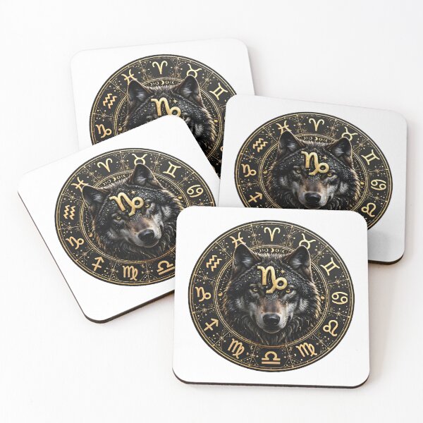 Item preview, Capricorn Wolf Realistic Zodiac Wheel designed and sold by Zodiac Celestial Art.