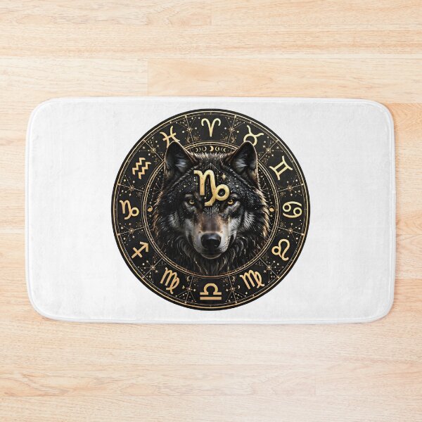 Item preview, Capricorn Wolf Realistic Zodiac Wheel designed and sold by Zodiac Celestial Art.
