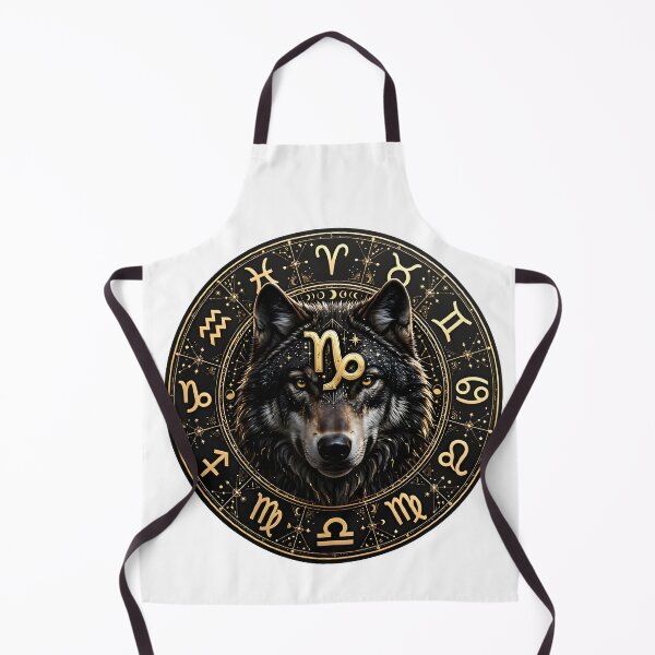 Item preview, Capricorn Wolf Realistic Zodiac Wheel designed and sold by Zodiac Celestial Art.