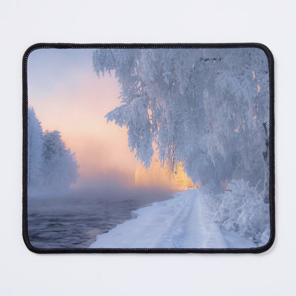 Item preview, Snowy Winter Forest River Landscape designed and sold by VectorForge Studio.