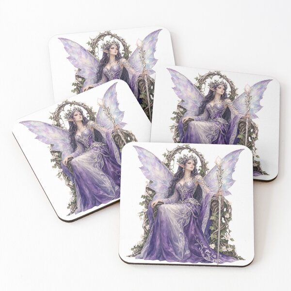 Item preview, Ethereal Purple Fairy Queen with Crystal Wings | Enchanted Fantasy Art designed and sold by Tanayagya.
