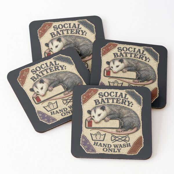 Item preview, Social Battery Opossum - Hand Wash Only designed and sold by PitsFusion.
