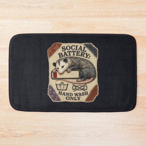 Item preview, Social Battery Opossum - Hand Wash Only designed and sold by PitsFusion.