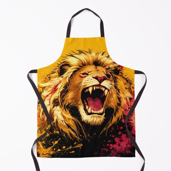Item preview, Roaring Lion Watercolor Paint Splatter Art – Fiery Golden & Crimson Wildlife Graphic T-Shirt designed and sold by BLUESKY11a.
