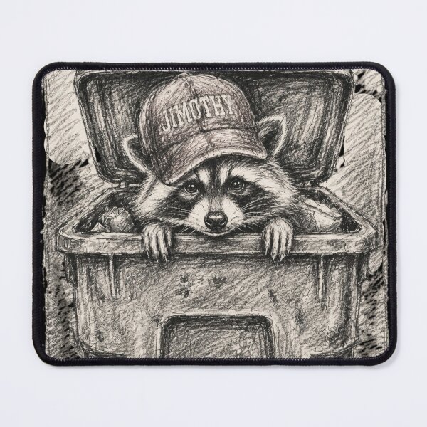Item preview, Compact Excellence Jimothy Raccoon in Trash Can Vintage Sketch designed and sold by thoughtswear.