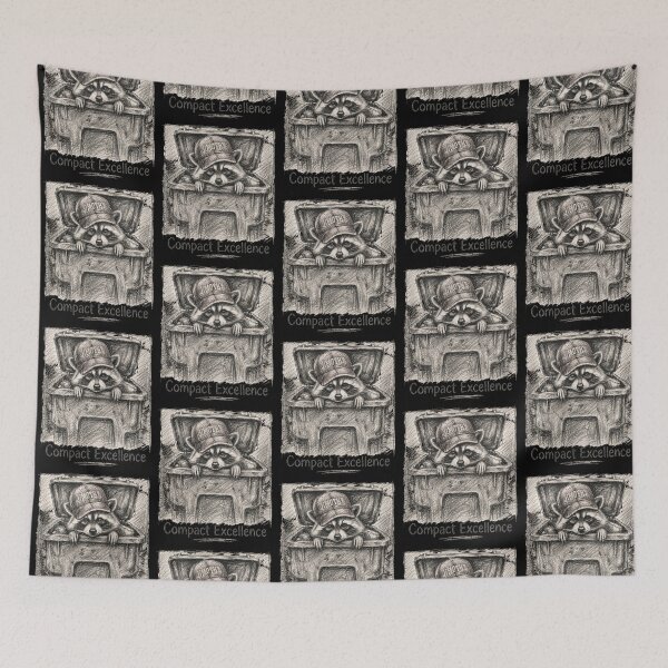Item preview, Compact Excellence Jimothy Raccoon in Trash Can Vintage Sketch designed and sold by thoughtswear.
