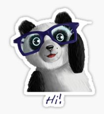 Cute funny panda saying Hi a birthday t-shirt gift Sticker
