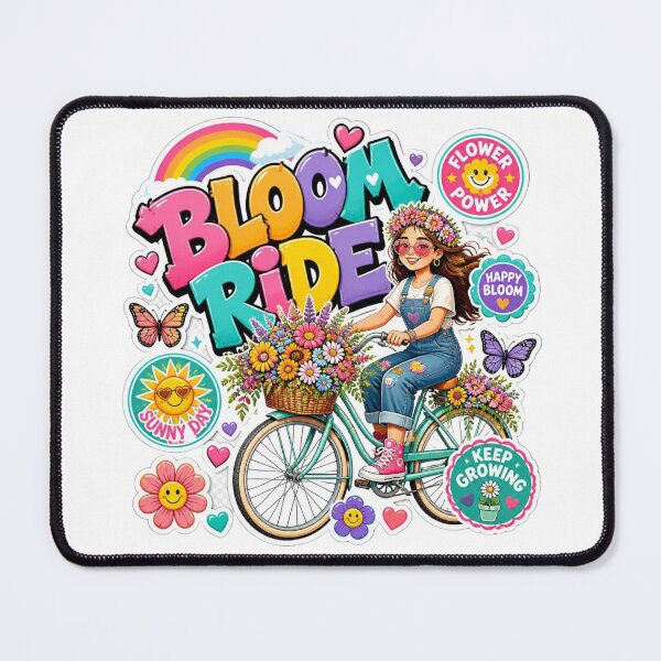 Item preview, BLOOM RIDE Graffiti Sticker PNG | Cute Bicycle Girl Floral Aesthetic | Colorful Spring Flowers Vinyl Decal for Laptop, Water Bottle & Journal designed and sold by Stylestickers55.