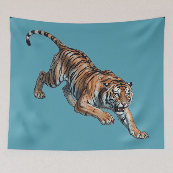 Item preview, Vengeful Pouncing Tiger: Dynamic Wildlife Anatomy Art designed and sold by FreiherrPK.