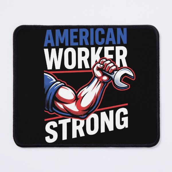 Item preview, American Worker Strong Wrench Labor Day Patriotic Mechanic designed and sold by TeNovaStudio.