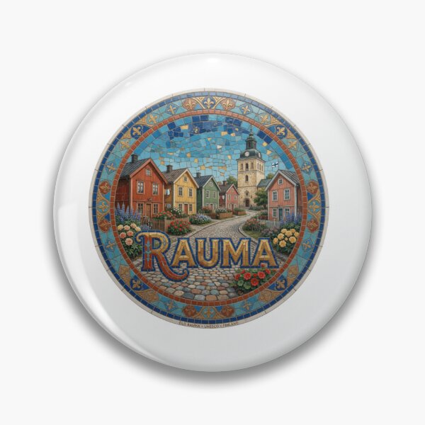 Item preview, Rauma Old Town Mosaic Travel Sticker Summer Souvenir designed and sold by Imaginarium of Chaos falcon88 .