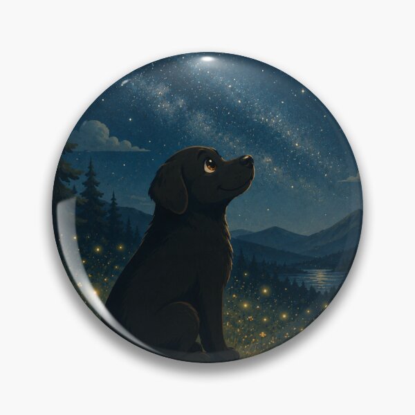 Item preview, Moon Observer – Black Labrador Under the Milky Way | Fantasy and Nature Illustration designed and sold by Goodthingstree.