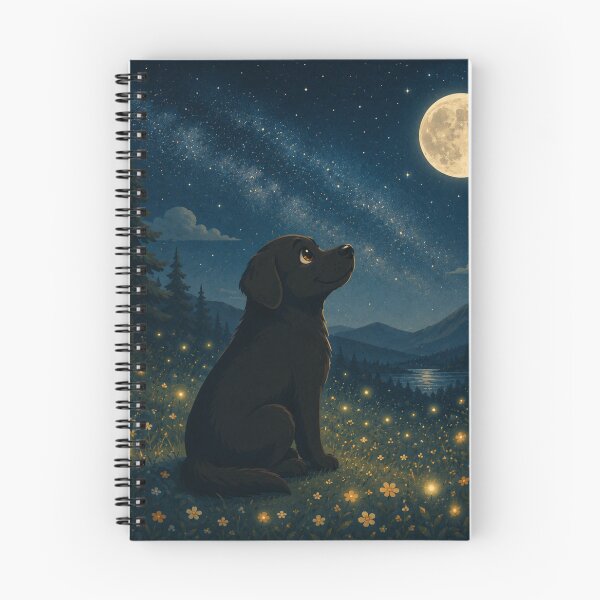 Item preview, Moon Observer – Black Labrador Under the Milky Way | Fantasy and Nature Illustration designed and sold by Goodthingstree.