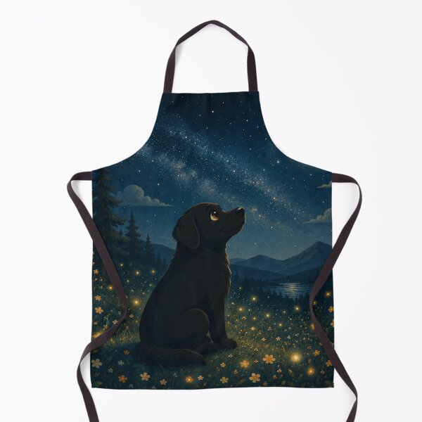 Item preview, Moon Observer – Black Labrador Under the Milky Way | Fantasy and Nature Illustration designed and sold by Goodthingstree.