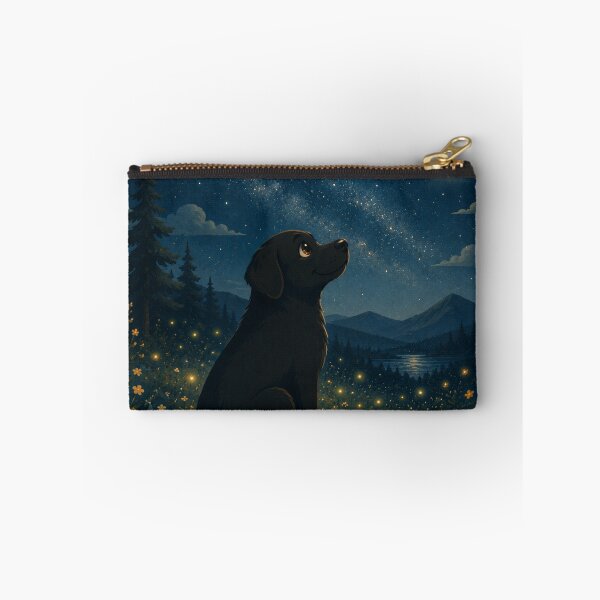 Item preview, Observador de la Luna – Labrador Negro Bajo la Vía Láctea | Ilustración de Fantasía y Naturaleza designed and sold by Goodthingstree.