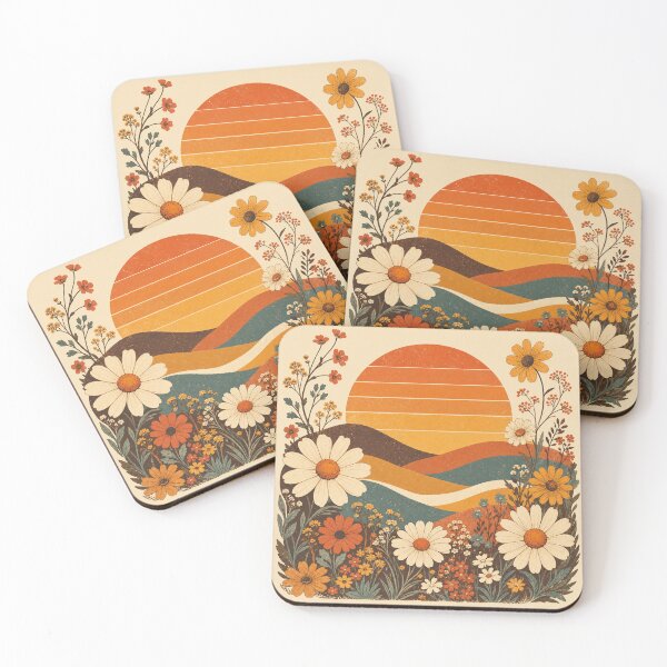 Item preview, Wildflower Sunrise – Retro Nature Design designed and sold by Sunset Syndicate.