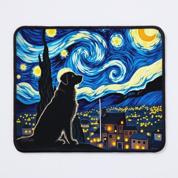 Artikelvorschau, Sternennacht-Hund | Golden Retriever im Van-Gogh-Stil entworfen und verkauft von WonderWaresGifts.