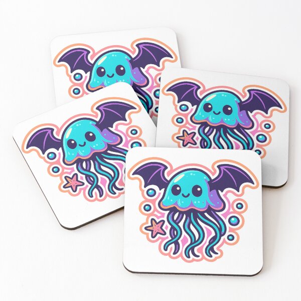 Item preview, Cute Ghost Jellyfish Bat Summerween Cartoon designed and sold by DustyCuriositie.