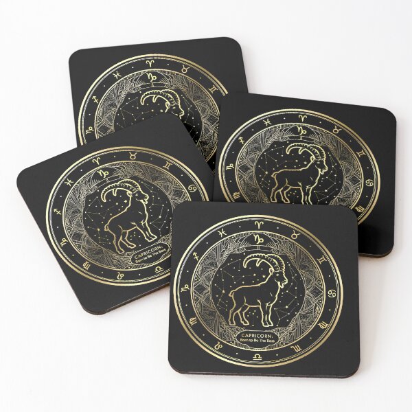Item preview, Capricorn Elegant Gold Zodiac Medallion designed and sold by Zodiac Celestial Art.
