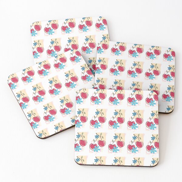 Item preview, Cute Vintage Cherries with Blue Flowers – Aesthetic Coquette Pattern designed and sold by Fiorart Studio .