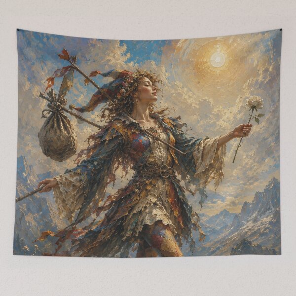 Item preview, The Fool Tarot Card painting. designed and sold by GalleryKauffeld.