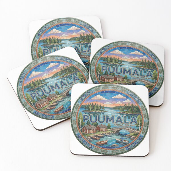 Item preview, Puumala Lake Mosaic Travel Sticker Summer Souvenir designed and sold by Imaginarium of Chaos falcon88 .