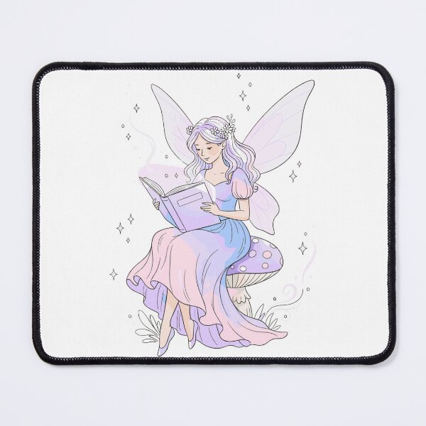 Item preview, Pastel Fairy Reading a Magic Book on a Mushroom designed and sold by Tanayagya.