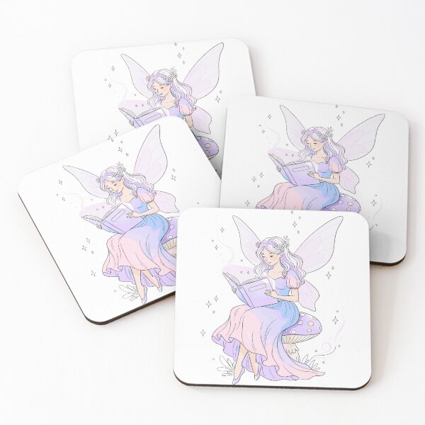 Item preview, Pastel Fairy Reading a Magic Book on a Mushroom designed and sold by Tanayagya.