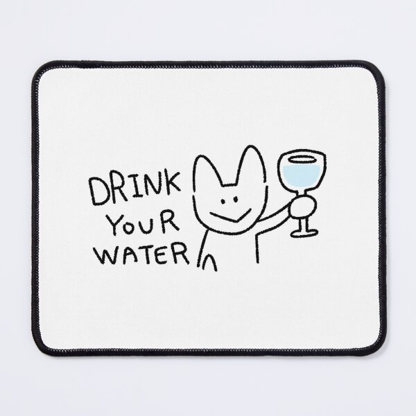 Item preview, Drink Your Water Cat Sticker | Cute Hydration Reminder | White Cat Kawaii Illustration designed and sold by lazydayz16.