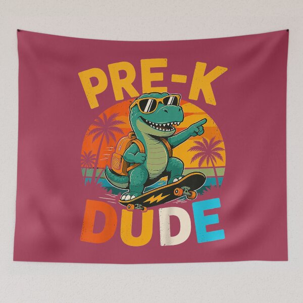 Item preview, Back to School Pre-K Cool Dude T-Rex Skateboard Kids designed and sold by GreggRoss.