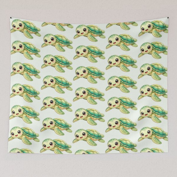 Item preview, Cute sea turtle kawaii cartoon  designed and sold by BackgroundND.