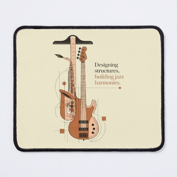 Item preview, Architect Bass & Saxophone - Designing Structures Building Jazz Harmonies designed and sold by Art-Arcade6.