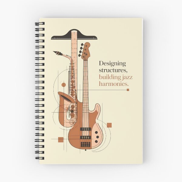 Item preview, Architect Bass & Saxophone - Designing Structures Building Jazz Harmonies  designed and sold by Art-Arcade6.