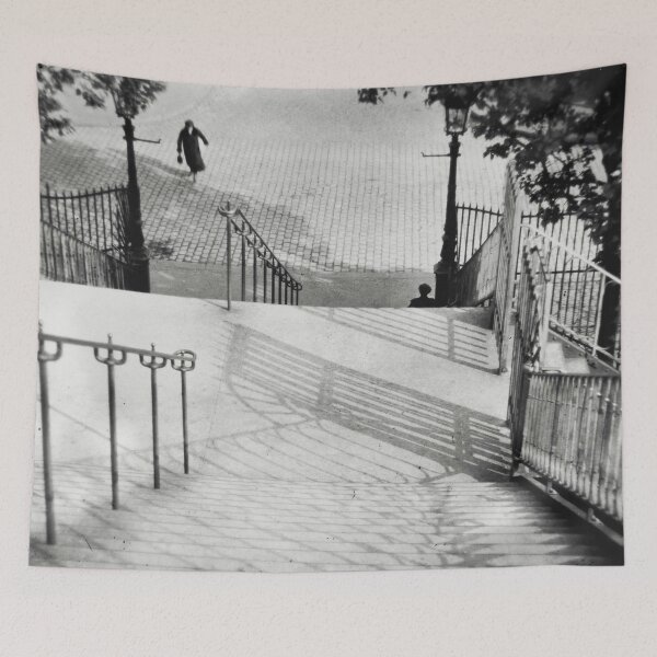 Item preview, Vintage The Stairs of Montmartre, Paris, 1926 black and white photograph art print by Andre Kertesz designed and sold by Astrid Arkhangelsky.