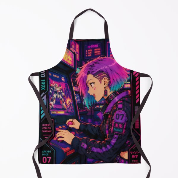 Item preview, Cyberpunk Arcade Girl - Retro Gaming Anime designed and sold by Apocalyptic Art Studio.