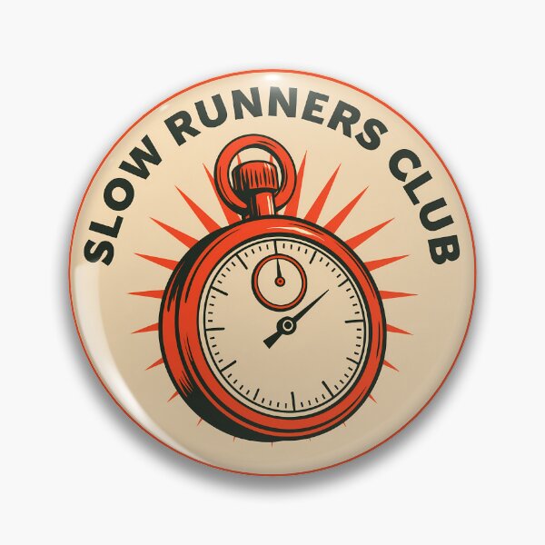 Item preview, Slow Runners Club Retro Stopwatch Badge designed and sold by FrostyFrisby.