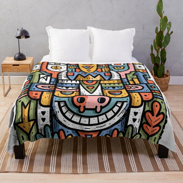 Item preview, Vibrant Doodle Folk Art Spirit King designed and sold by Romgora.