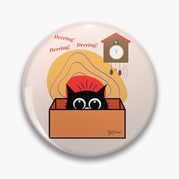 Item preview, Clock startling the cat designed and sold by DiFraia Studio.