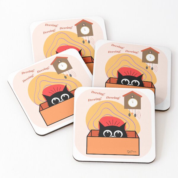 Item preview, Clock startling the cat designed and sold by DiFraia Studio.