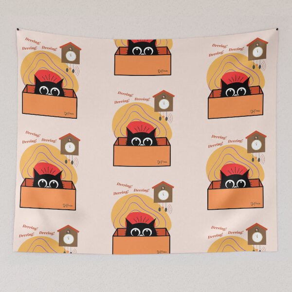 Item preview, Clock startling the cat designed and sold by DiFraia Studio.