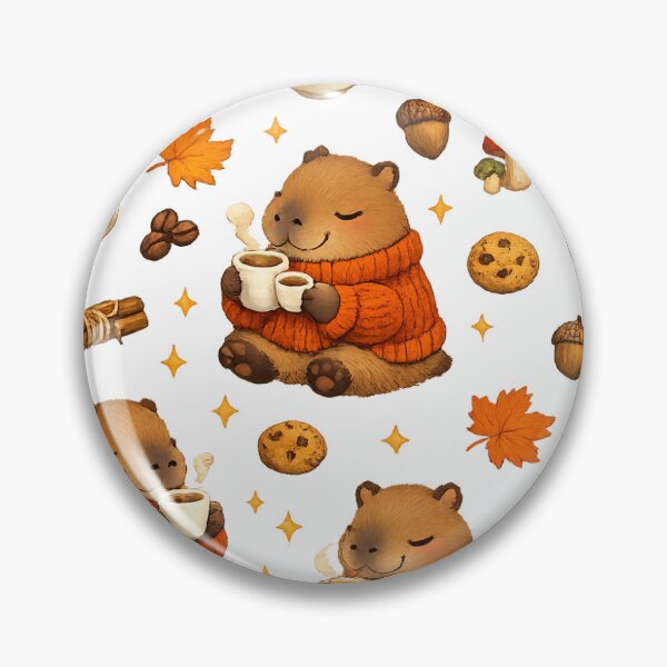 Item preview, Cozy Coffee Capybara Pattern | Autumn Seamless Design designed and sold by Cozy Art for Cozy Souls.