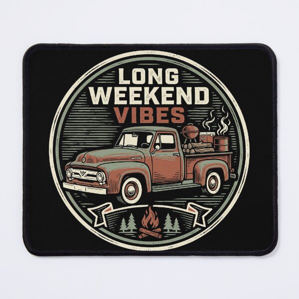 Item preview, Long Weekend Vibes Vintage Truck Camping BBQ Campfire designed and sold by TeNovaStudio.