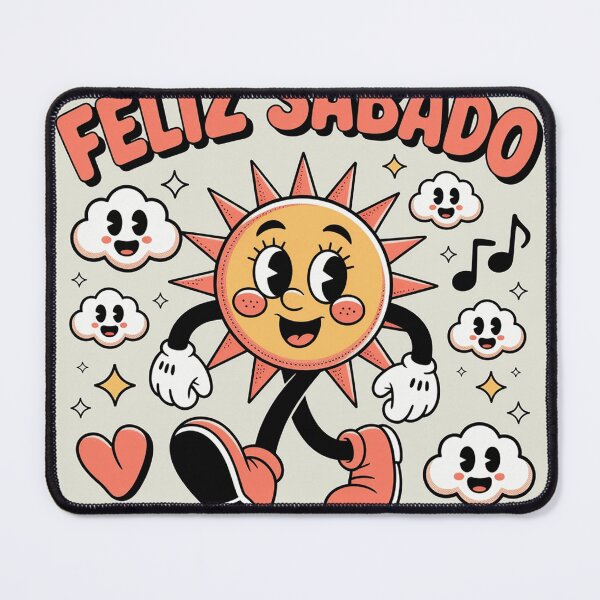 Item preview, Feliz Sabado Happy Sun Retro Spanish Cartoon designed and sold by SorenHalwick21.
