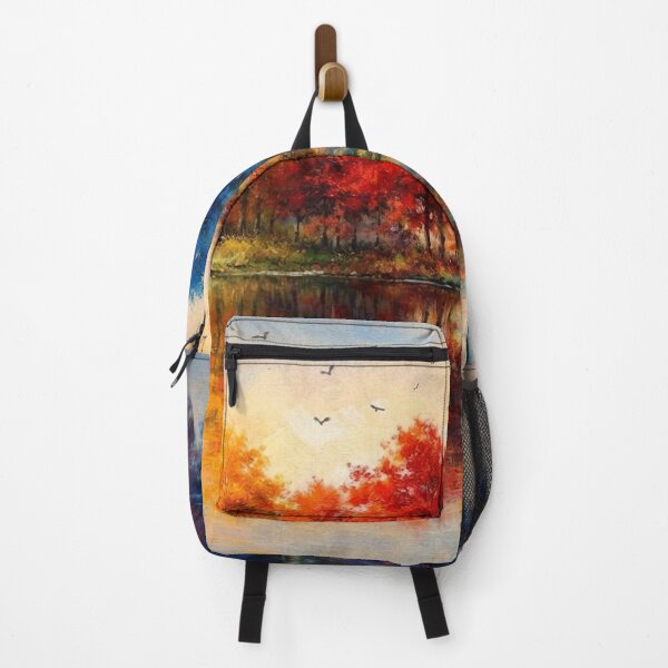 Item preview, Colorful Forest Reflection - Gold Blue Autumn Landscape designed and sold by Joey Santiago.