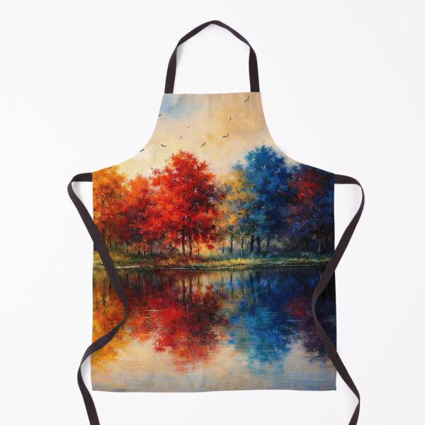 Item preview, Colorful Forest Reflection - Gold Blue Autumn Landscape designed and sold by Joey Santiago.