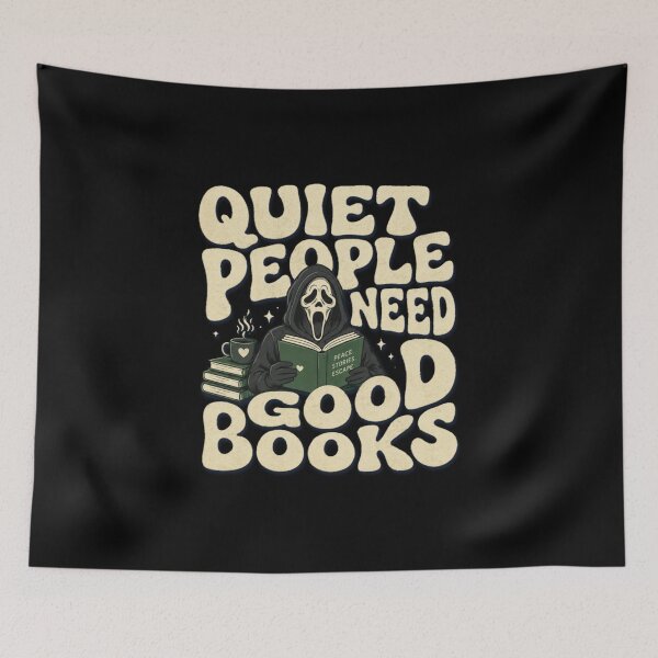Item preview, Quiet People Need Good Books – Spooky Book Lover Reading designed and sold by StockAnime.
