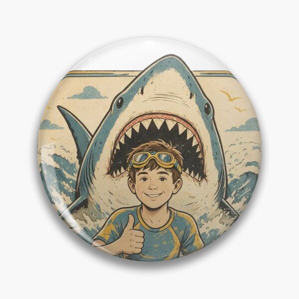 Item preview, Summer Surprise Vintage 80s T-Shirt Design – Retro Shark Attack Funny Summer Vacation Graphic designed and sold by Evv_u.