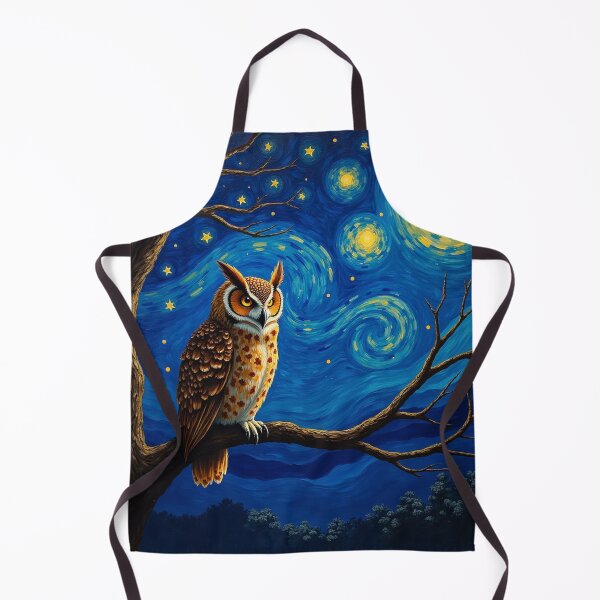 Item preview, Starry Night Owl | Van Gogh Style Owl Art designed and sold by WonderWaresGifts.