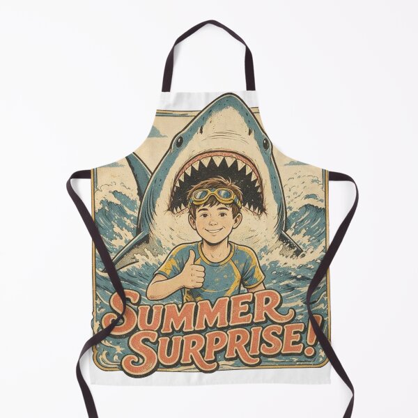 Item preview, Summer Surprise Vintage 80s T-Shirt Design – Retro Shark Attack Funny Summer Vacation Graphic designed and sold by Evv_u.
