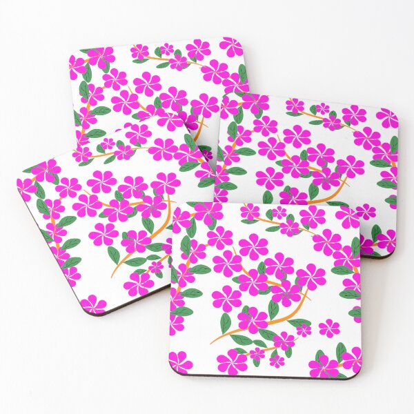 Item preview, Modern Tropical Pink Flower Seamless Vector Pattern with Floral Branches for Fabric and Wallpaper designed and sold by Ei-Ei.